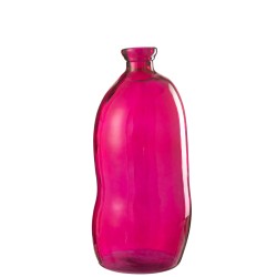 VASE OVAL VERRE FUCHSIA