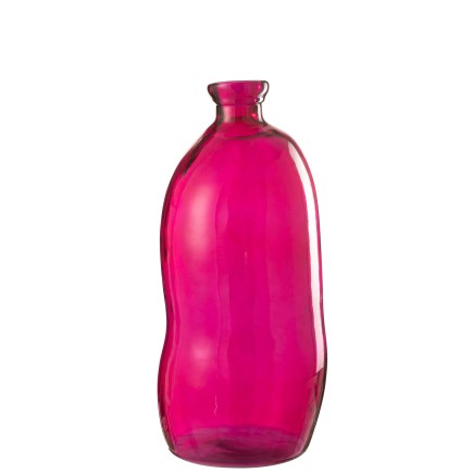VASE OVAL VERRE FUCHSIA