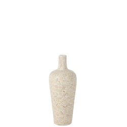 Jarrón de cemento blanco 25x25x60 cm