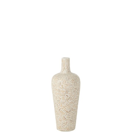 Jarrón de cemento blanco 25x25x60 cm