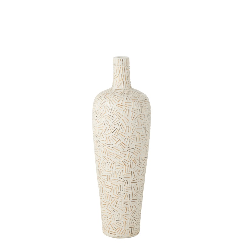 Vase en céramique blanche 30x30x80 cm
