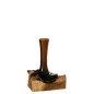Vase sur pied bois en verre recyclé marron 25x20x29 cm Vase sur pied bois en verre recyclé marron 25x20x29 cm