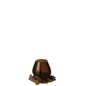 Vase sur pied bois en verre recyclé marron 13x13x17 cm