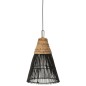 Abat-jour conique en rotin noir 31.5x31.5x42 cm