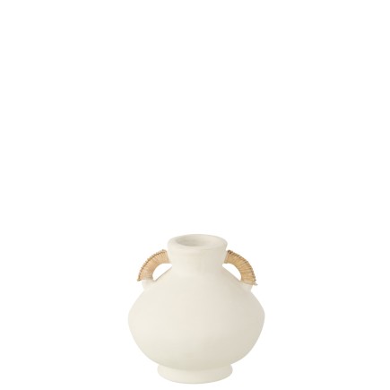 Pequeño jarrón de terracota blanco 25x25x30 cm