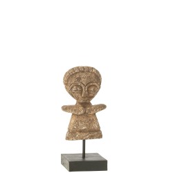 Estatuilla ying de madera de albasia marrón 11x7x26 cm