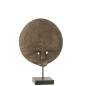 Estatueta máscara com suporte em madeira de albasia castanha 45x15x65 cm Estatueta máscara com suporte em madeira de albasia castanha 45x15x65 cm