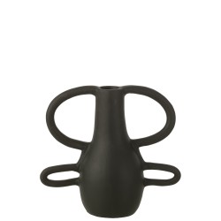 VASE 4 POIGNEES TERRA NOIR