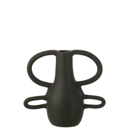 VASE 4 POIGNEES TERRA NOIR