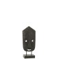 Statuette masque sur pied en bois d’albasia noir 19x10x42 cm