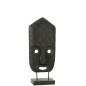 Statuette masque sur pied en bois d’albasia noir 17x11x52 cm