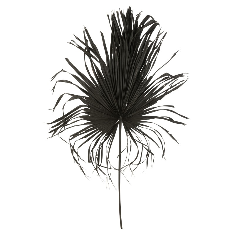 Hoja de palma decorativa de madera negra 60x2x180 cm