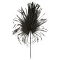 Hoja de palma decorativa de madera negra 60x2x180 cm