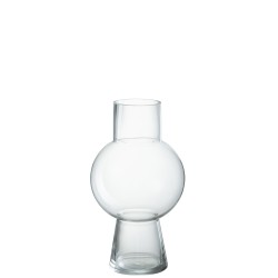 Vaso a sfera in vetro trasparente 17,5x17,5x31 cm