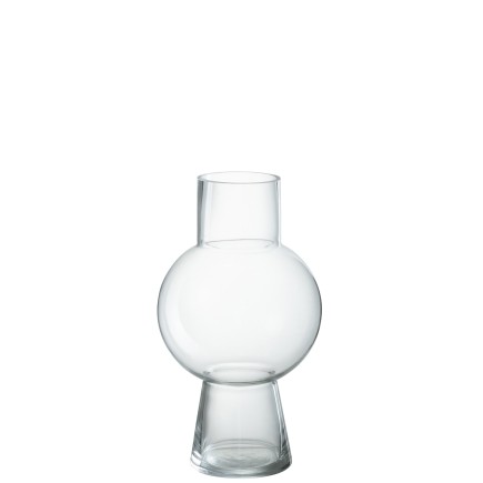 Vaso a sfera in vetro trasparente 17,5x17,5x31 cm
