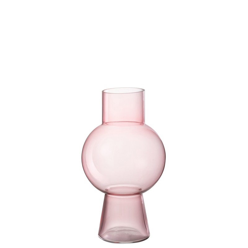 Vaso palla di vetro rosa 17.5x17.5x31 cm