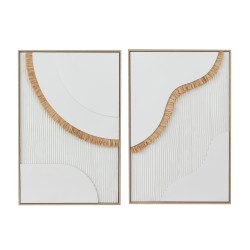 Lienzo Straw en tela blanca 60x90x3.5 cm surtido de 2