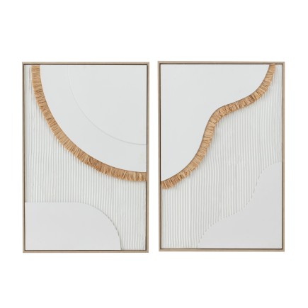 Lienzo Straw en tela blanca 60x90x3.5 cm surtido de 2