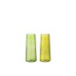 Vase feuille en verre vert 7x7x15 cm assortiment de 2 Vase feuille en verre vert 7x7x15 cm assortiment de 2
