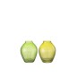 Vase boule en verre vert 9.5x9.5x11 cm assortiment de 2 Vase boule en verre vert 9.5x9.5x11 cm assortiment de 2