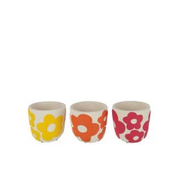 Cache-pot fleur en ciment marron 11x11x10 cm