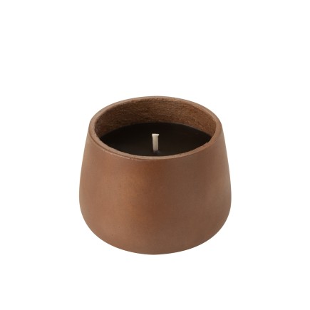 Candela da esterno 31h in ceramica marrone 18x18x13,5 cm