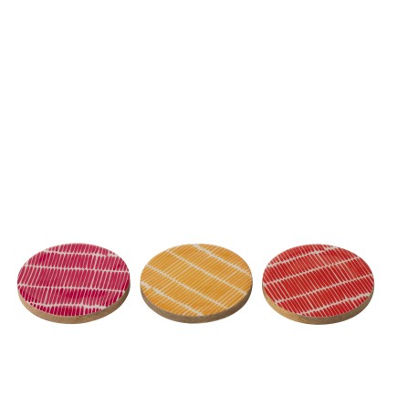 Posavasos de madera multicolor 10x10x1 cm (juego de 4)
