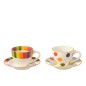 Caja tazas y platillos lunares en porcelana multicolor 14.7x14.7x6.8 cm