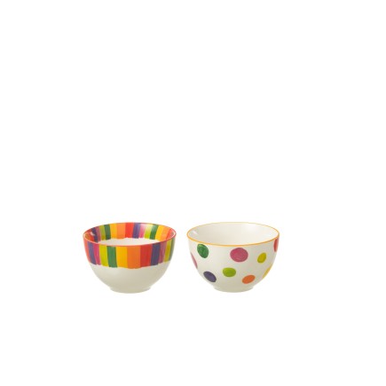 Caja de tazas y platillos de porcelana multicolor 10.6x10.6x6.5 cm