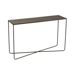 Mesa consola rectangular pata cruzada de metal negro 120cm