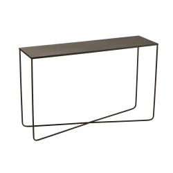 CONSOLE RECTANGULAIRE PIED CROIX METAL NOIR