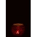 Photophore boule en verre avec mosaïques rouge