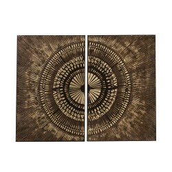 SET 2 PINTURA CIRCULO CANAMAZO/MADERA MARRON/ORO
