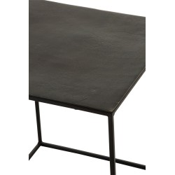 Set de 2 tables gigognes en aluminium noir 50.5x50.5x55.5 cm