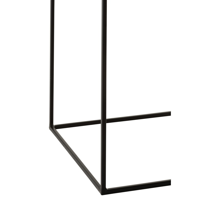 Set de 2 tables gigognes en aluminium noir 40x40x120.5 cm