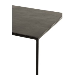 Set de 2 tables gigognes en aluminium noir 40x40x120.5 cm