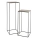 Set de 2 tables gigognes en aluminium noir 40x40x120.5 cm Set de 2 tables gigognes en aluminium noir 40x40x120.5 cm