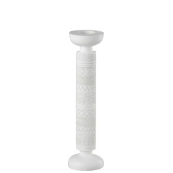 Bougeoir colonne en résine blanc