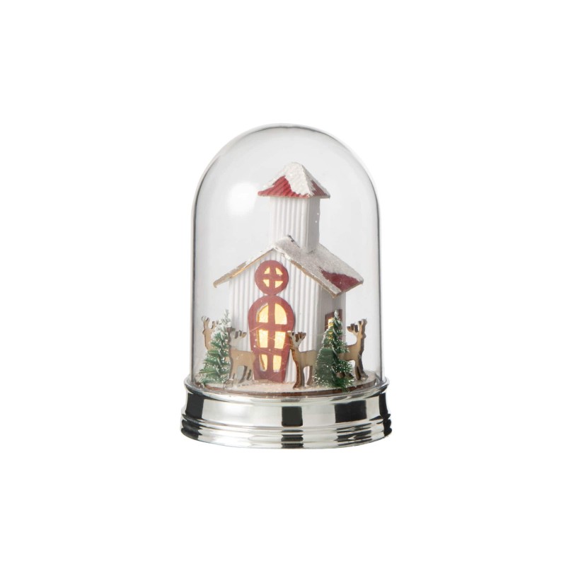 Cloche de Noël en plastique rouge 10x10x14 cm