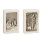 Set de 2 Marcos de Navidad iluminados de plástico plateado 10x5x14 cm