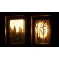 Set de 2 Cadre de Noël illuminé en plastique argent 10x5x14 cm