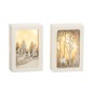 Set de 2 Marcos de Navidad iluminados de plástico plateado 10x5x14 cm