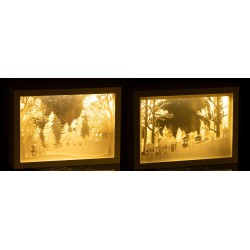 Marco bajo 3 partes led invierno pvc/cristal plata surtido de 2 Alt. 21
