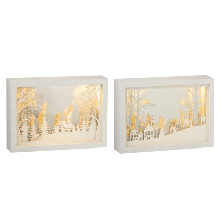 Marco bajo 3 partes led invierno pvc/cristal plata surtido de 2 Alt. 21