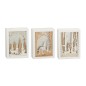 Set de 2 cadres illuminés de Noël en plastique or 60x7x21.5 cm