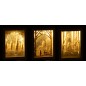 Set de 2 cadres illuminés de Noël en plastique or 60x7x21.5 cm