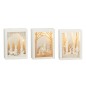 Set de 2 cadres illuminés de Noël en plastique or 60x7x21.5 cm