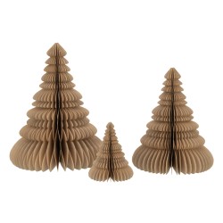 Albero di Natale pieghevole in carta beige 24x24x30 cm