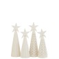 Set de 2 sapins de Noël décoratif en bois blanc 9x9x33 cm Set de 2 sapins de Noël décoratif en bois blanc 9x9x33 cm
