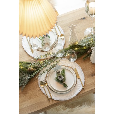 Set de 2 sapins de Noël décoratif en bois blanc 9x9x27 cm